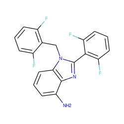 Nc1cccc2c1nc(-c1c(F)cccc1F)n2Cc1c(F)cccc1F ZINC000013518674