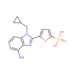 Nc1cccc2c1nc(-c1ccc(P(=O)(O)O)o1)n2CC1CC1 ZINC000045318988