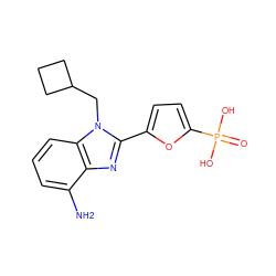 Nc1cccc2c1nc(-c1ccc(P(=O)(O)O)o1)n2CC1CCC1 ZINC000045285998