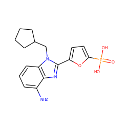 Nc1cccc2c1nc(-c1ccc(P(=O)(O)O)o1)n2CC1CCCC1 ZINC000045284269