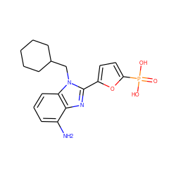 Nc1cccc2c1nc(-c1ccc(P(=O)(O)O)o1)n2CC1CCCCC1 ZINC000045284921