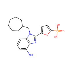 Nc1cccc2c1nc(-c1ccc(P(=O)(O)O)o1)n2CC1CCCCCC1 ZINC000045258222