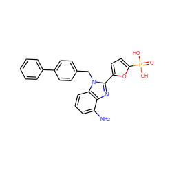 Nc1cccc2c1nc(-c1ccc(P(=O)(O)O)o1)n2Cc1ccc(-c2ccccc2)cc1 ZINC000045286266