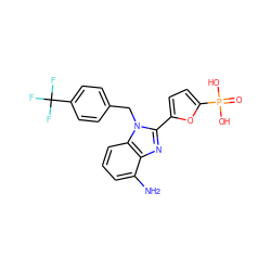 Nc1cccc2c1nc(-c1ccc(P(=O)(O)O)o1)n2Cc1ccc(C(F)(F)F)cc1 ZINC000045284970