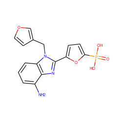 Nc1cccc2c1nc(-c1ccc(P(=O)(O)O)o1)n2Cc1ccoc1 ZINC000045258139