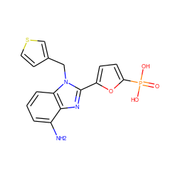 Nc1cccc2c1nc(-c1ccc(P(=O)(O)O)o1)n2Cc1ccsc1 ZINC000045319369