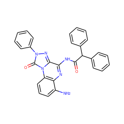 Nc1cccc2c1nc(NC(=O)C(c1ccccc1)c1ccccc1)c1nn(-c3ccccc3)c(=O)n12 ZINC000034800800