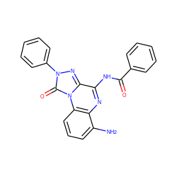 Nc1cccc2c1nc(NC(=O)c1ccccc1)c1nn(-c3ccccc3)c(=O)n12 ZINC000034800791