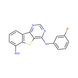 Nc1cccc2c1sc1c(Nc3cccc(Br)c3)ncnc12 ZINC000003815120