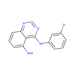 Nc1cccc2ncnc(Nc3cccc(Br)c3)c12 ZINC000003815276