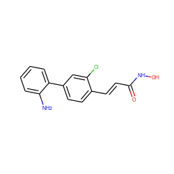 Nc1ccccc1-c1ccc(/C=C/C(=O)NO)c(Cl)c1 ZINC000084756973