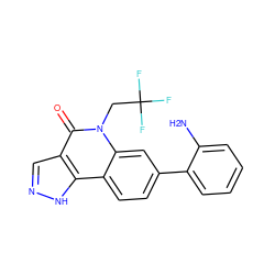 Nc1ccccc1-c1ccc2c3[nH]ncc3c(=O)n(CC(F)(F)F)c2c1 ZINC000205939006