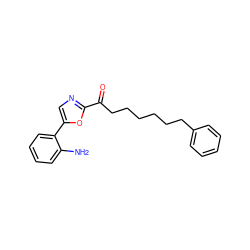 Nc1ccccc1-c1cnc(C(=O)CCCCCCc2ccccc2)o1 ZINC000035259915