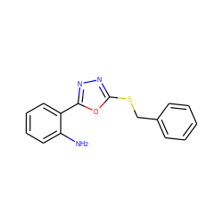 Nc1ccccc1-c1nnc(SCc2ccccc2)o1 ZINC000082156949