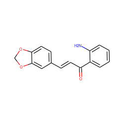 Nc1ccccc1C(=O)/C=C/c1ccc2c(c1)OCO2 ZINC000013111126