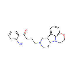 Nc1ccccc1C(=O)CCCN1CC[C@@H]2[C@H](C1)c1cccc3c1N2CCO3 ZINC000013488022