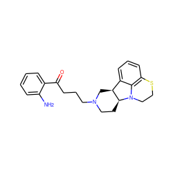 Nc1ccccc1C(=O)CCCN1CC[C@H]2[C@@H](C1)c1cccc3c1N2CCS3 ZINC000013488010