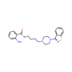 Nc1ccccc1C(=O)NCCCCN1CCN(c2nsc3ccccc23)CC1 ZINC000001537573