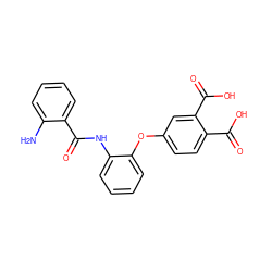 Nc1ccccc1C(=O)Nc1ccccc1Oc1ccc(C(=O)O)c(C(=O)O)c1 ZINC000084758408