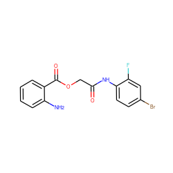 Nc1ccccc1C(=O)OCC(=O)Nc1ccc(Br)cc1F ZINC000000665953