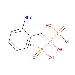 Nc1ccccc1CC(O)(P(=O)(O)O)P(=O)(O)O ZINC000001911383