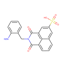 Nc1ccccc1CN1C(=O)c2cccc3cc(S(=O)(=O)O)cc(c23)C1=O ZINC000103254253