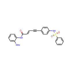 Nc1ccccc1NC(=O)/C=C/C#Cc1ccc(NS(=O)(=O)c2ccccc2)cc1 ZINC000027881937