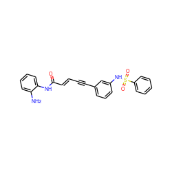 Nc1ccccc1NC(=O)/C=C/C#Cc1cccc(NS(=O)(=O)c2ccccc2)c1 ZINC000013493398