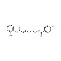 Nc1ccccc1NC(=O)/C=C/CCCNC(=O)c1ccc(F)cc1 ZINC000117589347