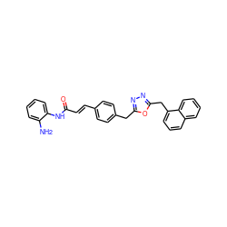 Nc1ccccc1NC(=O)/C=C/c1ccc(Cc2nnc(Cc3cccc4ccccc34)o2)cc1 ZINC000299833210