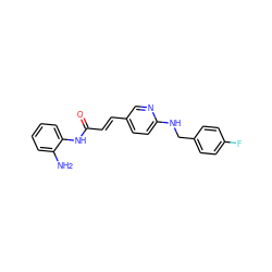 Nc1ccccc1NC(=O)/C=C/c1ccc(NCc2ccc(F)cc2)nc1 ZINC000036338690