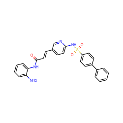 Nc1ccccc1NC(=O)/C=C/c1ccc(NS(=O)(=O)c2ccc(-c3ccccc3)cc2)nc1 ZINC000013493400