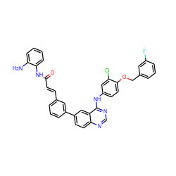 Nc1ccccc1NC(=O)/C=C/c1cccc(-c2ccc3ncnc(Nc4ccc(OCc5cccc(F)c5)c(Cl)c4)c3c2)c1 ZINC000066251586