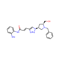 Nc1ccccc1NC(=O)/C=C/c1cn([C@H]2C[C@@H](CO)N(Cc3ccccc3)C2)nn1 ZINC001772598287