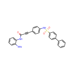 Nc1ccccc1NC(=O)C#Cc1ccc(NS(=O)(=O)c2ccc(-c3ccccc3)cc2)cc1 ZINC000013493401