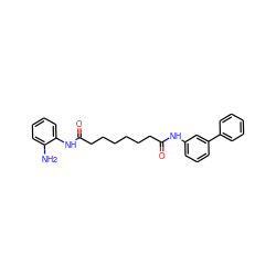 Nc1ccccc1NC(=O)CCCCCCC(=O)Nc1cccc(-c2ccccc2)c1 ZINC000040405173