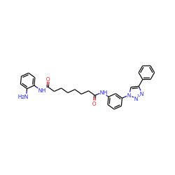 Nc1ccccc1NC(=O)CCCCCCC(=O)Nc1cccc(-n2cc(-c3ccccc3)nn2)c1 ZINC000049053338