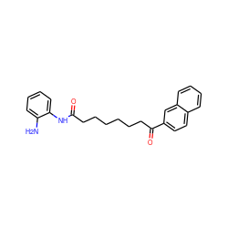 Nc1ccccc1NC(=O)CCCCCCC(=O)c1ccc2ccccc2c1 ZINC000013588612