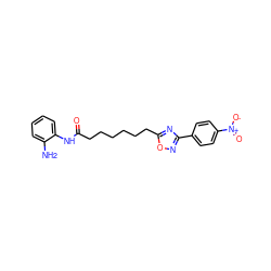 Nc1ccccc1NC(=O)CCCCCCc1nc(-c2ccc([N+](=O)[O-])cc2)no1 ZINC000138073519