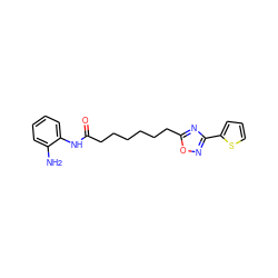 Nc1ccccc1NC(=O)CCCCCCc1nc(-c2cccs2)no1 ZINC000138101534