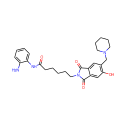 Nc1ccccc1NC(=O)CCCCCN1C(=O)c2cc(O)c(CN3CCCCC3)cc2C1=O ZINC000013588623