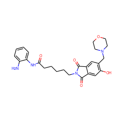 Nc1ccccc1NC(=O)CCCCCN1C(=O)c2cc(O)c(CN3CCOCC3)cc2C1=O ZINC000013588624