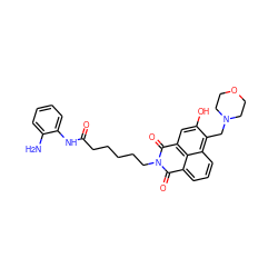 Nc1ccccc1NC(=O)CCCCCN1C(=O)c2cccc3c(CN4CCOCC4)c(O)cc(c23)C1=O ZINC000013588632