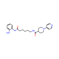 Nc1ccccc1NC(=O)CCCCCNC(=O)C1CCN(c2ccncc2)CC1 ZINC000118078508