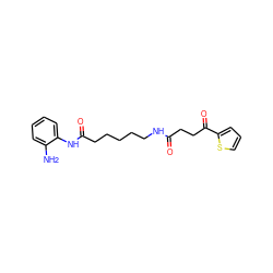 Nc1ccccc1NC(=O)CCCCCNC(=O)CCC(=O)c1cccs1 ZINC000117587408