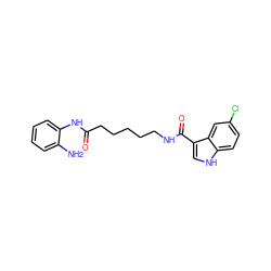 Nc1ccccc1NC(=O)CCCCCNC(=O)c1c[nH]c2ccc(Cl)cc12 ZINC000117585559