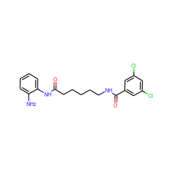 Nc1ccccc1NC(=O)CCCCCNC(=O)c1cc(Cl)cc(Cl)c1 ZINC000117590130