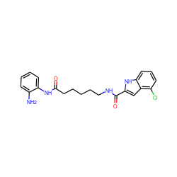 Nc1ccccc1NC(=O)CCCCCNC(=O)c1cc2c(Cl)cccc2[nH]1 ZINC000117585719