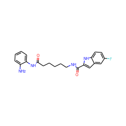 Nc1ccccc1NC(=O)CCCCCNC(=O)c1cc2cc(F)ccc2[nH]1 ZINC000117587082