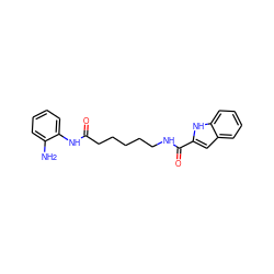 Nc1ccccc1NC(=O)CCCCCNC(=O)c1cc2ccccc2[nH]1 ZINC000117590336